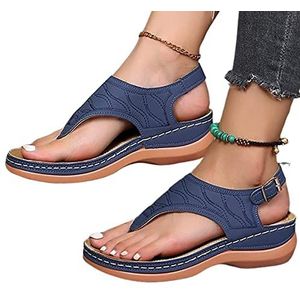 Casual orthopedische sandalen | Platte teenslippers met textuurpatroon,Sandalen met bandje achterkant voor wandelschoenen voor dames Modgal