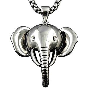 Geschenken voor mannen Bling 316L roestvrijstalen olifantenkop biker hanger ketting sieraden