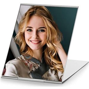 MIRRORNOVA Draagbare opvouwbare spiegel, ultra-slanke duurzame make-up tafelspiegel voor reizen met aluminium shell, groot formaat 7 inch