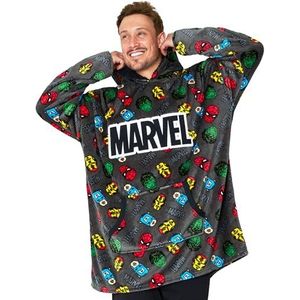 Marvel hoodies voor mannen, fleece oversized hoodie-deken, Avengers cadeaus voor mannen, Grijs, one size