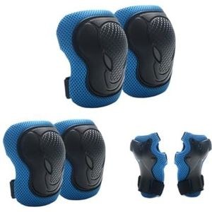 Knieondersteuning, Kniebeschermers, Elleboogbeschermers En Polsbeschermers Zijn Geschikt For Rolschaatsen En Wielersport Kniebandages(Blue,M)