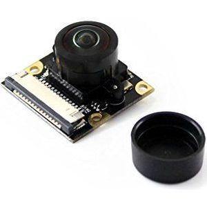 Waveshare Camera Module Kit 5MP OV5647 Sensor Fisheye Lens Adjustable Focus 2592x1944 Still Picture Resolution 1080p Video Record for All Visions of Raspberry Pi with 200 Degree Angle of View