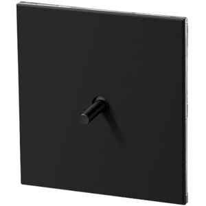 Wandschakelaar, bedieningsschakelaar, schakelaar, tuimelschakelaar, momentschakelaar, retro-tuimelschakelaar, zwart, retro, 2-weg wandlamp, roestvrij stalen paneel