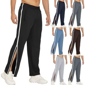 Trainingsbroek Met Doorlopende Ritssluiting, Joggingbroek Voor Heren, Revalidatiebroek, Zijdelings Te Openen,sportbroek, Afscheurbroek, Losse Casual Vrijetijdsbroek joggingbroek(Noir,3XL)