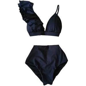 Bikiniset voor dames, hoge taille, bandage, bikiniset voor dames, bloemenprint, ruches, push-up strappy badmode, badpak, Na23253d1, S