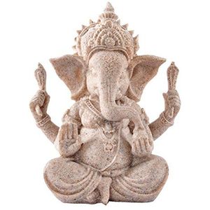 Kitchnexus Ganesh Boeddha Standbeeld Zandsteen Olifant Sculptuur Fengshui Beeldje Craft Home Decor