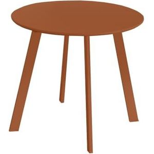 LOLAhome Marzia Tuintafel, nesttafel, klein, van staal, baksteen, Ø 50 cm