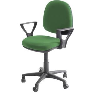 T10 Bureaustoel, stoel met armleuningen voor thuiskantoor, in hoogte verstelbare stoel, verstelbare rugleuning, gevoerde zitting en rugleuning, bureaustoel, ergonomische stoel (groen)