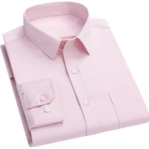 Pegsmio Elastische Lange Mouwen Shirts Voor Mannen Slim Fit Formele Effen Shirt Effen Kleur Enkele Zak Kleding, Bs-sf, XL
