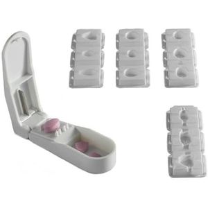 CaliCosy - Medicijnbeker - Wit - Tabletverdeler - 8,5 x 2,8 x 1,7 cm