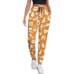 Mouse And Cat Fish Atletische joggingbroek voor dames, joggingbroek, loungebroek met zak