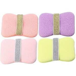 Dubbelzijdige Badschuimzak, 2-in-1 Exfoliërende Zeep, Dubbelzijdige Exfoliërende Mesh-zak Met Handvat, Draagbare, Leuke Zeep, Gezichtsreiniger, Spons(Mix*4)