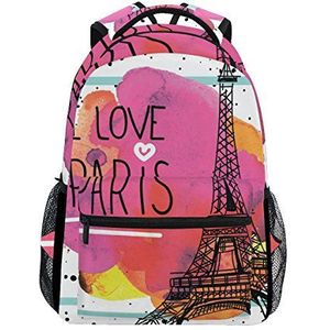 Jeansame Rugzak School Tas Laptop Reistassen voor Kids Jongens Meisjes Vrouwen Mannen Vintage Retro Parijs Eiffeltoren