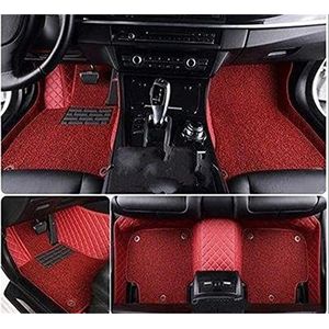 Waterdichte Autotapijten Dubbellaags Lederen Auto Vloermatten Anti Slip Mat Voor BMW Voor Serie X1 3 5 6 7 Voor Coupe Auto Tapijten Covers All weather antislipmat(Helemaal rood)