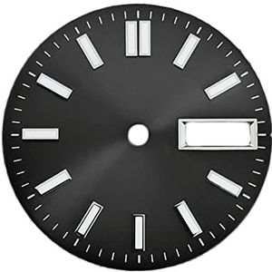 Horloge accessoires 28.5mm Dubbele Kalender Wijzerplaat Sunburst Horloge Gezichten Groene Lichtgevende Horloge Modificatie Accessoires voor NH36/4R/7S Beweging