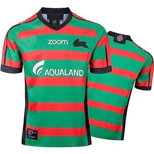 ZZJDBF Heren Shirts Rugby Jersey, 2020 South Sydney Rabbitohs Home/Away Ademend Voetbal T-Shirt, Supporter T-Shirt Sport Top T-shirts voor Jongens, Homecourt, S