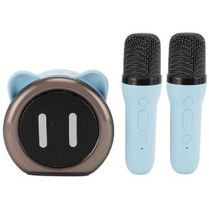 Mini Karaoke Machine voor Volwassenen en Kinderen, Draagbare BT Karaoke-luidspreker met 2 Microfoon LED Kleurrijk Licht Stereo Geluidskwaliteit 6 Grappige Veranderende Geluiden