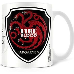 Game Of Thrones House Targaryen, Crest, Fire And Blood Foto koffie mok 9x8 cm