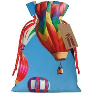 OPSREY Hete Luchtballonnen gedrukt Kerstcadeau Verpakkende Zak Trekkoord Gift Bag Party Decoratie