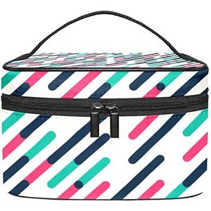 Make-up Organizer Bag, Reizen Make-up Tas Organizer Case Draagbare Cosmetische Tas voor Vrouwen en Meisjes Toiletartikelen Groen Roze Zwart Bar, Meerkleurig, 22.5x15x13.8cm/8.9x5.9x5.4in