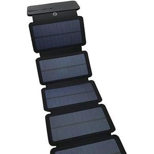 Zonnelader, draagbaar zonnepaneel for kamperen, draadloze oplader for mobiele telefoons (Color : Black 9W)