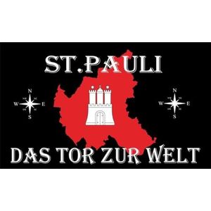 Vlag St. Pauli de poort tot de wereld vlag 100 x 150 cm premium kwaliteit bootvlag motorvlag professionele kwaliteit met oogjes