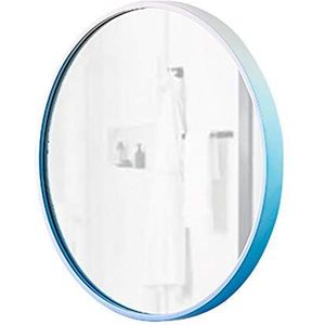 Ronde spiegels van glasgradiënt hout ingelijste HD-wandspiegel for ijdelheid, badkamer of slaapkamer(Color:Blue,Size:60cm)