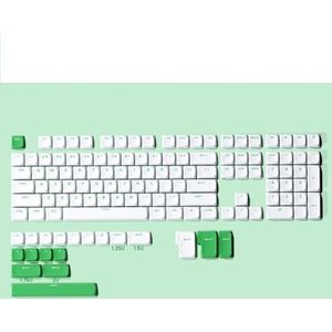 QPSJXN 127 Toetsen Laag Profiel Double Shot Keycap Toetsenbord Set Groen Wit (Wit)