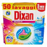Dixan Discs meerkleurig wasmiddel, voorgedoseerd in 4 capsules in 1 gekleurde kledingstukken, 2 x 25 wasbeurten