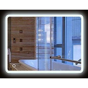 LED badkamerspiegel, Wandspiegel, Koel wit (6400K) + 5050LED + waterdicht + aanraakschakelaar (60 * 80cm)