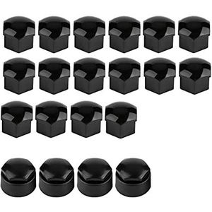 20 stks 17mm Wielmoer Cover Auto Wiel Auto Hub Schroef Bescherming Anti diefstal Cover Cap Wielmoer Velg Cover(Zwart)