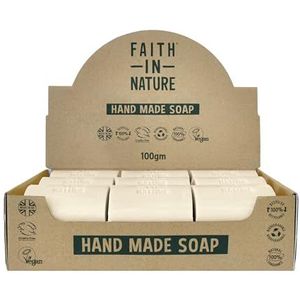 Faith in Nature Natuurlijke lavendel handzeep, verzorgend, veganistisch en zonder dierproeven, vrij van parabenen en SLS, 18 x 100 g
