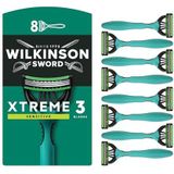 WILKINSON SWORD - Xtreme 3 voor mannen | Voor de gevoelige huid | Verpakking met 8 wegwerpscheerapparaten