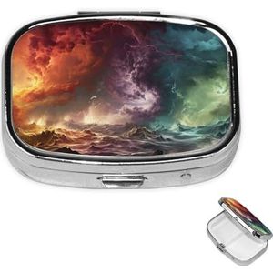Pil Case Rechthoek 3 Compartiment Pillendoos Ronde Pil Organiseer Metalen Waterdichte Geneeskunde Organizer Doos voor Reizen Kleine Pillen Container Draagbaar voor Supplementen