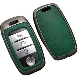 Autosleutel beschermhoes Legering Lederen Auto Afstandsbediening Smart Key Case Cover Voor Rio Voor Rio5 Voor Sportage Voor Ceed Voor Cerato K3 KX3 K4 K5 Sleutel Shell(Greey)