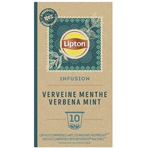 Lipton Verbene, muntcapsules, Nespresso-compatibel, stressvermindering, muntgeur, 1 x 10 capsules