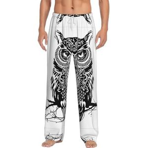 Uil Lange Lounge Wear Broek Nachtkleding Pyjama Bottoms Nachtkleding Nachtkleding Nachtkleding Met Zakken En Trekkoord, Wit, S
