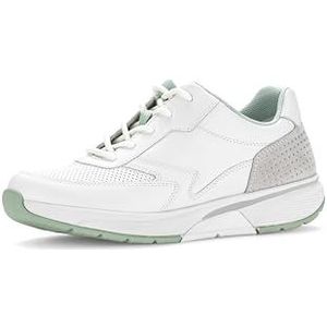 Gabor Low-Top sneakers voor dames, lage schoenen voor dames, Wit Wit Pistache 53, 37 EU