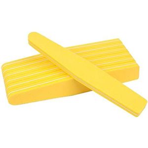 Een dubbelzijdige nagelfil, een nagelbuffertje Pak van 50 stuks nagelbufferblok 100/180 grit veelkleurige diamantvormige dubbelzijdige spons(Yellow)