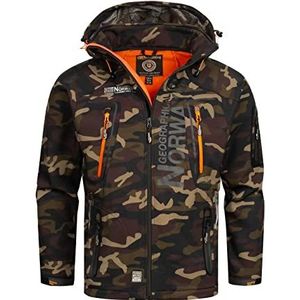 Geographical Norway Tambour softshelljas voor heren, CAMO kaki/oranje, S