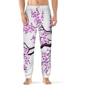 Sakura Tree Cherry Blossoms heren pyjama broek print lounge nachtkleding bodems slaapbroek 5XL