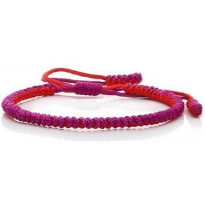 Mixed Rope Bangle Handgemaakte Knoop Vriend Pols Sieraden Geschikt for Armband Verjaardagscadeaus Feestartikelen(Fuchsia Red)