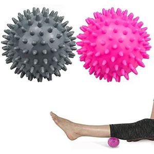 Exbrith 2 Stuks Hedgehog Ball, Spiky Massage Balls, Massage Ball Hedgehog Ball, voor Massage Verschillende Delen van Het Lichaam, Schouders, Nek, Rug, Voetzolen, Ontspannen Spieren