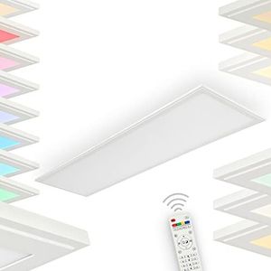 LED plafondpaneel Montalba, dimbaar paneel van metaal en kunststof in wit, plafondlamp met RGB-kleurwisselaar en afstandsbediening, 1 x LED 40 Watt, 2700-6200 K, max. 4000 Lumen