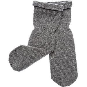 KNITAS Merino kasjmier sokken voor kleine kinderen, warme gebreide sokken voor jongens en meisjes van 1-8 jaar. De wintersokken zonder vaste hak in de kleur beige, roze, grijs, Grijs, 12