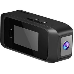Draagbare mini-zakcamera met bril, 1080P, draagbare digitale videorecorder, bodycamera, hoofdgemonteerde miniatuurcamcorder met scherm(CAM with 64GB,Black)