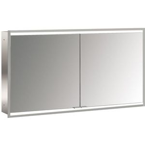 Emco prime 2 Facelift verlichte spiegelkast, 1300 mm, 2 deuren, verdekt model, 9497, Kleur: aluminium/wit