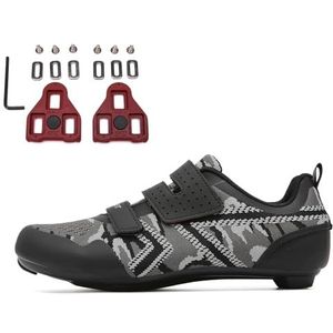 SDEQA Fietsschoenen voor heren dames road fietsen schoenen compatibel met look spd spd-sl delta cleats unisex fietsen sneakers binnen/buiten,zwart,40 EU