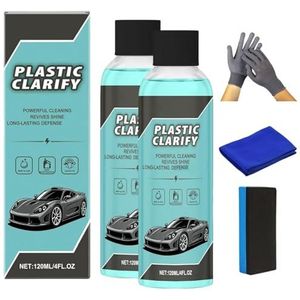 Plastic Clarify, Plastic Clarify for Cars, Plastic Clarify for Cars Spray, Car Interior Plastics Cleaner & Conditioner, Waterless Spray Wax, for cars Rubber/Leather/Vinyl Resume (2 Set)
