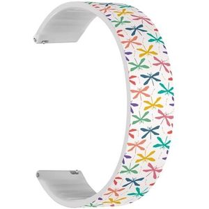 Solo Loop band compatibel met Forerunner 645/645 Music, Forerunner 55, Garmin Forerunner 245/245 Music (Dragonfly Cut Out Shapes) Quick-Release 20 mm rekbare siliconen band band accessoire, Siliconen,